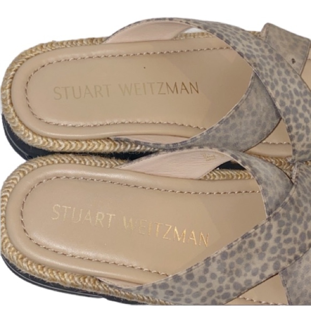 Stuart Weitzman Leopard Print Slide 7 Suede Sanda… - image 12